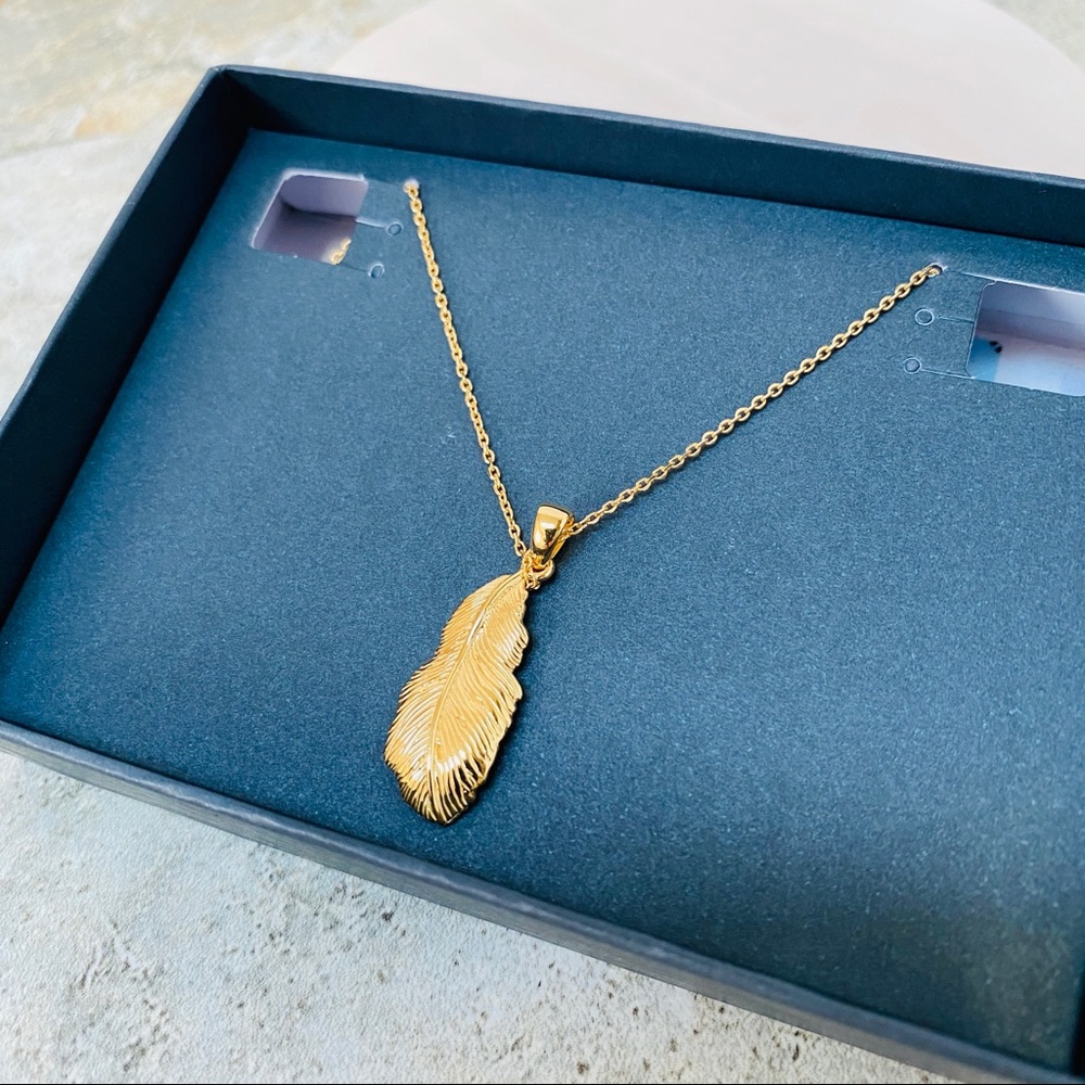 J. CREW Demi-fine 14k Gold-plated Feather …